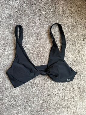 Salty Honey Black Knot-Front Bikini Top by Unknown Brand